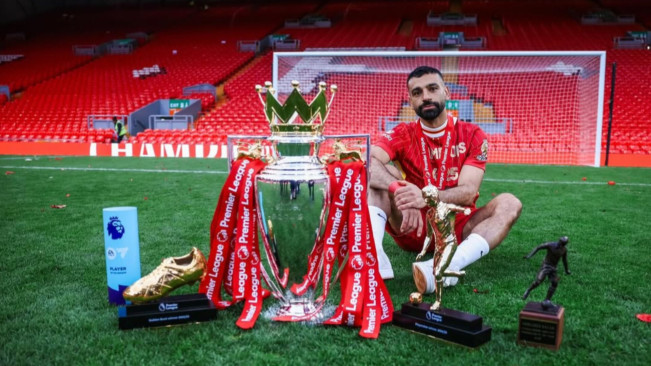 Mohamed Salah berhasil memenangkan gelar Premier League. [Instagram]